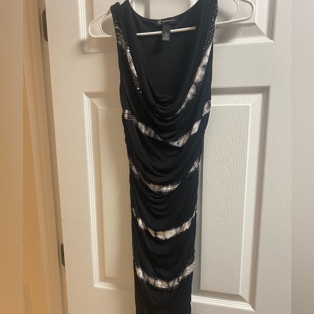 INC International Concepts black tie-dye dress